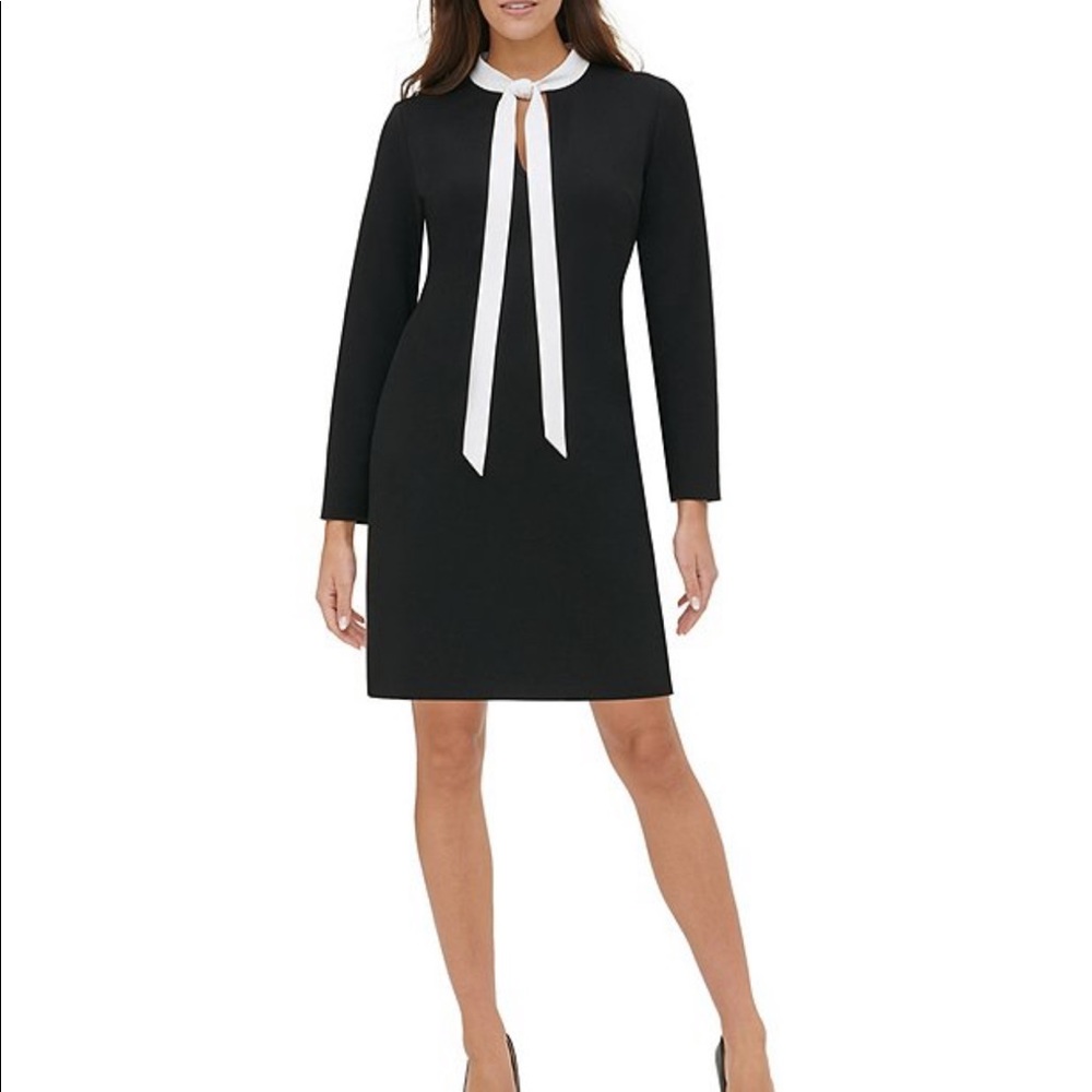 Tommy Hilfiger Neck Tie Long Sleeve Dress